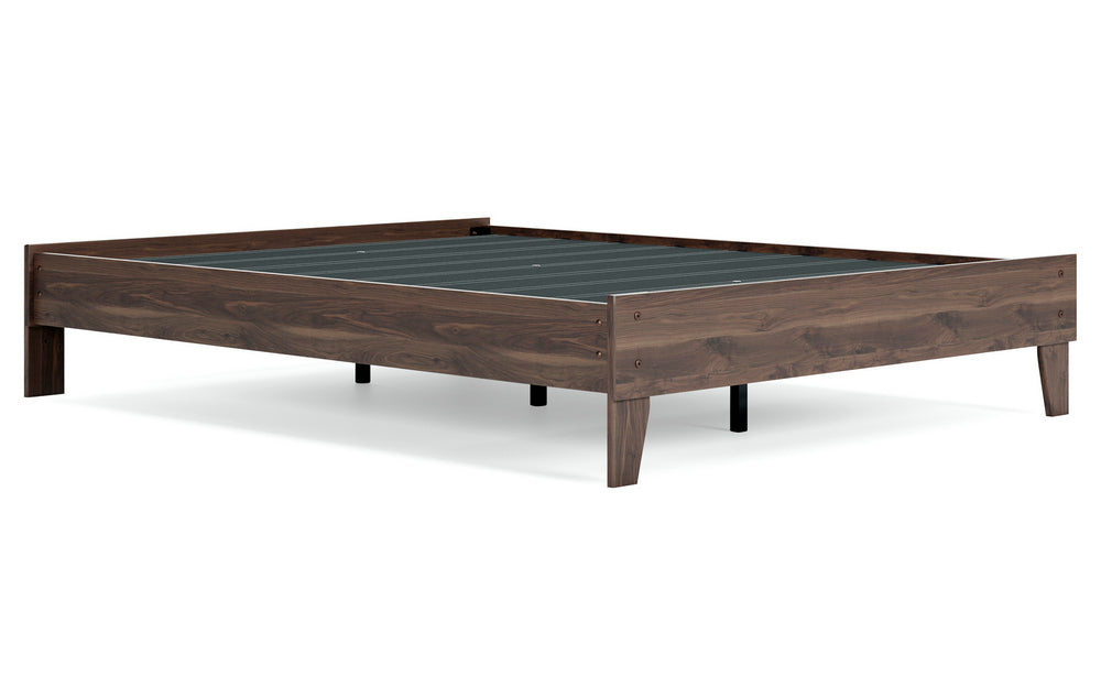 Calverson Mocha Wood Queen Platform Bed