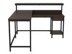 Camiburg Warm Brown Wood/Black Metal L-Desk