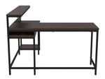 Camiburg Warm Brown Wood/Black Metal L-Desk