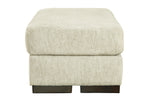 Caretti Parchment Chenille Microfiber Ottoman