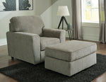 Signature Design Cascilla Pewter Chenille Ottoman