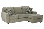 Signature Design Cascilla Pewter Chenille Reversible Sectional Sofa (Oversized)