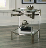 Chaseton Clear/Silver Accent Table