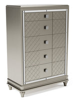 Chevanna Platinum Wood 5-Drawer Chest