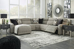 Colleyville 5-Pc Stone LAF Power Recliner Sectional