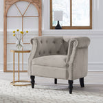 Deaza Taupe Velvet Accent Chair