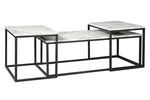 Donnesta 3-Pc Gray/Black Coffee Table Set