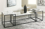 Donnesta 3-Pc Gray/Black Coffee Table Set