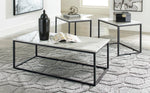 Donnesta 3-Pc Gray/Black Coffee Table Set