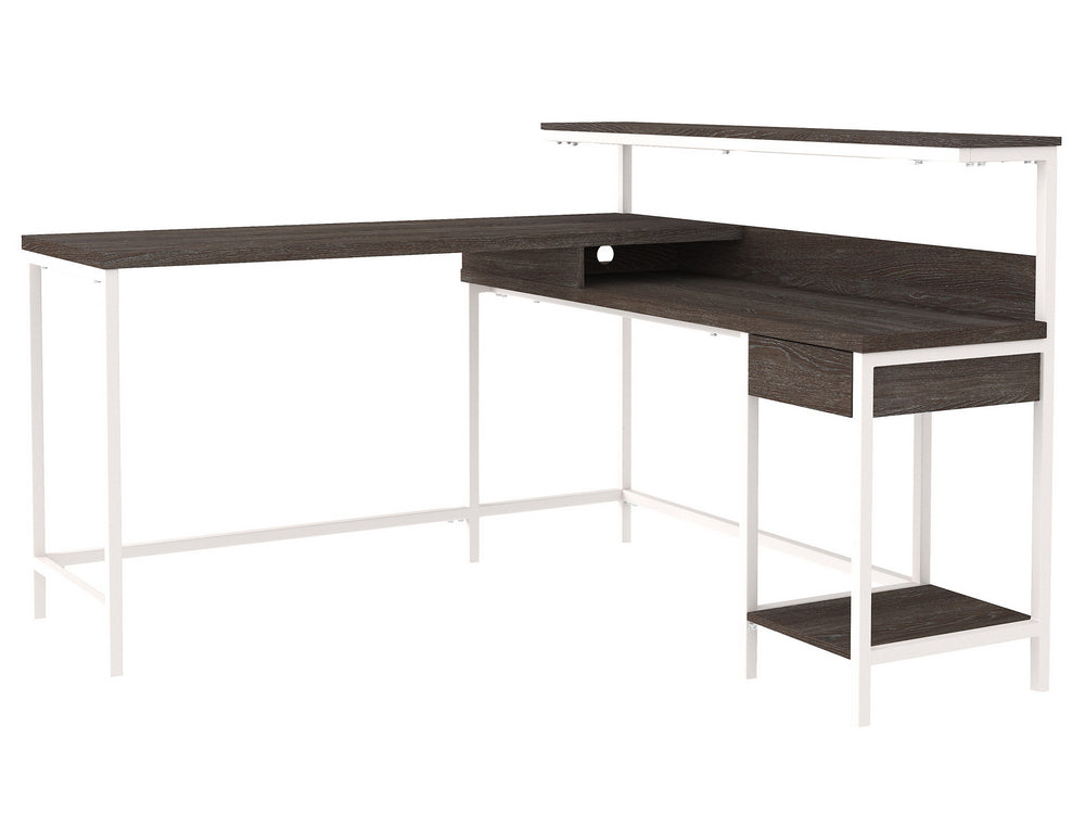 Dorrinson Two-Tone Wood/Metal L-Desk