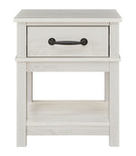 Dorrinson White Wood 1-Drawer Nightstand