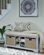 Dowdy Gray Wood Storage Accent Bench