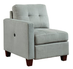 Edlie 3-Pc Pewter Fabric RTA Sofa