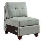 Edlie 3-Pc Pewter Fabric RTA Sofa