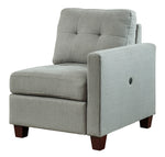 Edlie 3-Pc Pewter Fabric RTA Sofa