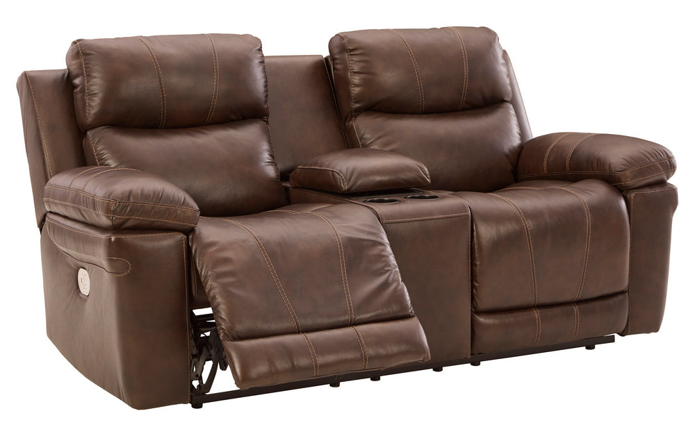 Edmar Chocolate Power Recliner Loveseat