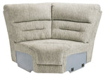 Family Den 3-Pc Pewter Power Recliner Sectional with RAF Loveseat & Console