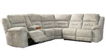 Family Den 3-Pc Pewter Power Recliner Sectional with RAF Loveseat & Console