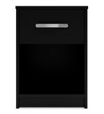 Finch Black Wood 1-Drawer Nightstand