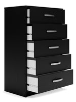 Finch Black Wood 5-Drawer Chest