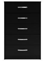 Finch Black Wood 5-Drawer Chest