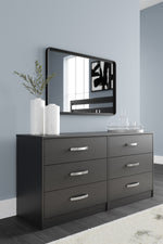 Finch Black Wood 6-Drawer Dresser