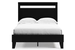 Finch Black Wood Full Platform Bed with Headboard