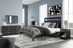 Finch Black Wood Full Platform Bed with Headboard