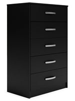 Finch Black Wood 5-Drawer Chest