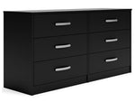 Finch Black Wood 6-Drawer Dresser