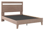 Flannia Gray Wood Full Platform Bed with Headboard