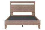 Flannia Gray Wood Full Platform Bed with Headboard