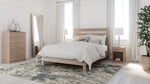 Flannia Gray Wood Queen Platform Bed with Headboard