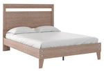 Flannia Gray Wood Queen Platform Bed with Headboard