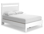 Flannia White Wood Full Platform Bed with Headboard