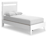 Flannia White Wood Twin Platform Bed with Headboard