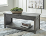 Freedan Grayish Brown Lift-Top Coffee Table