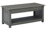 Freedan Grayish Brown Lift-Top Coffee Table