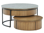 Fridley 2-Pc Gray/Brown Nesting Table Set