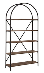 Galtbury Brown Wood/Black Metal Bookcase