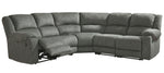 Goalie 5-Pc Pewter Manual Recliner Sectional