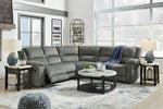 Goalie 5-Pc Pewter Manual Recliner Sectional