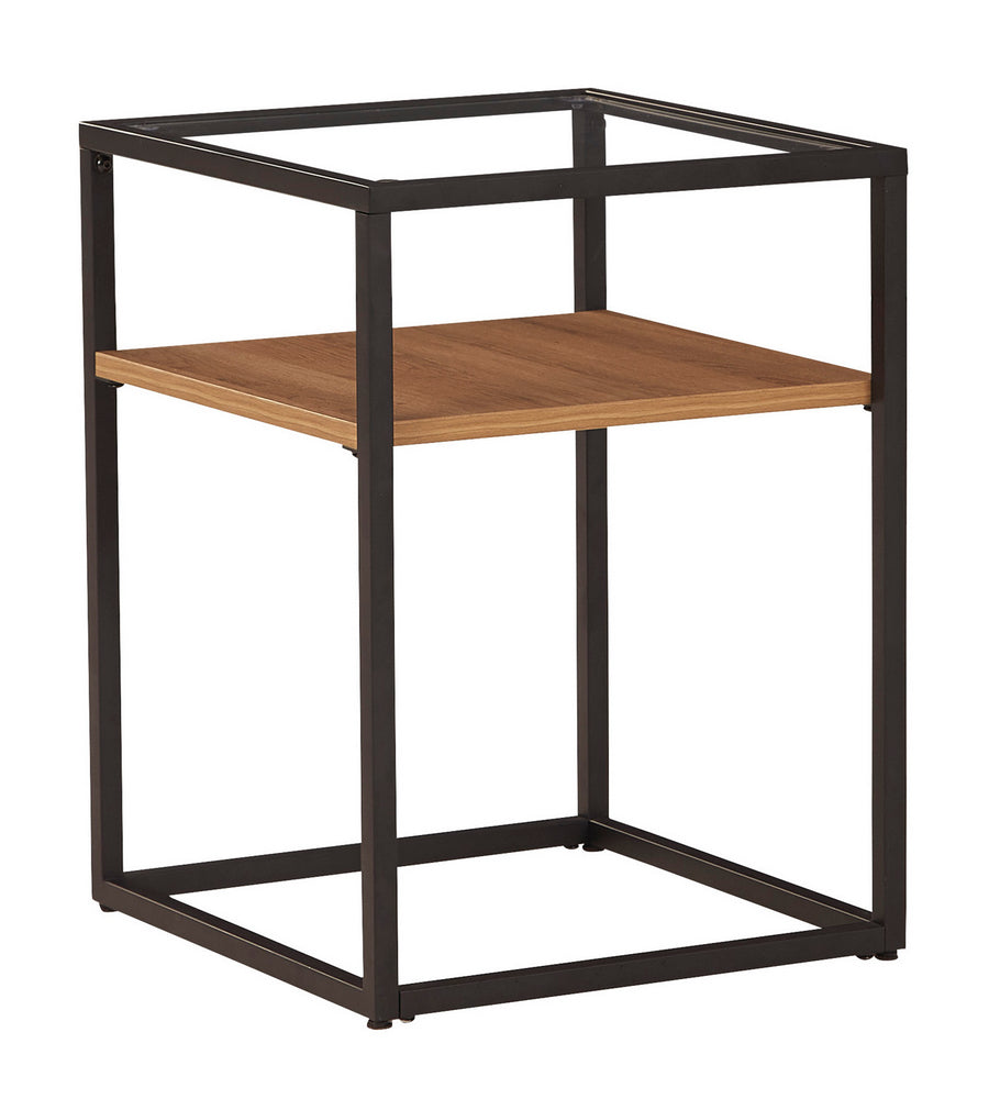 Harrelburg Light Brown/Black Accent Table