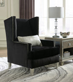 Harriotte Black Fabric Accent Chair