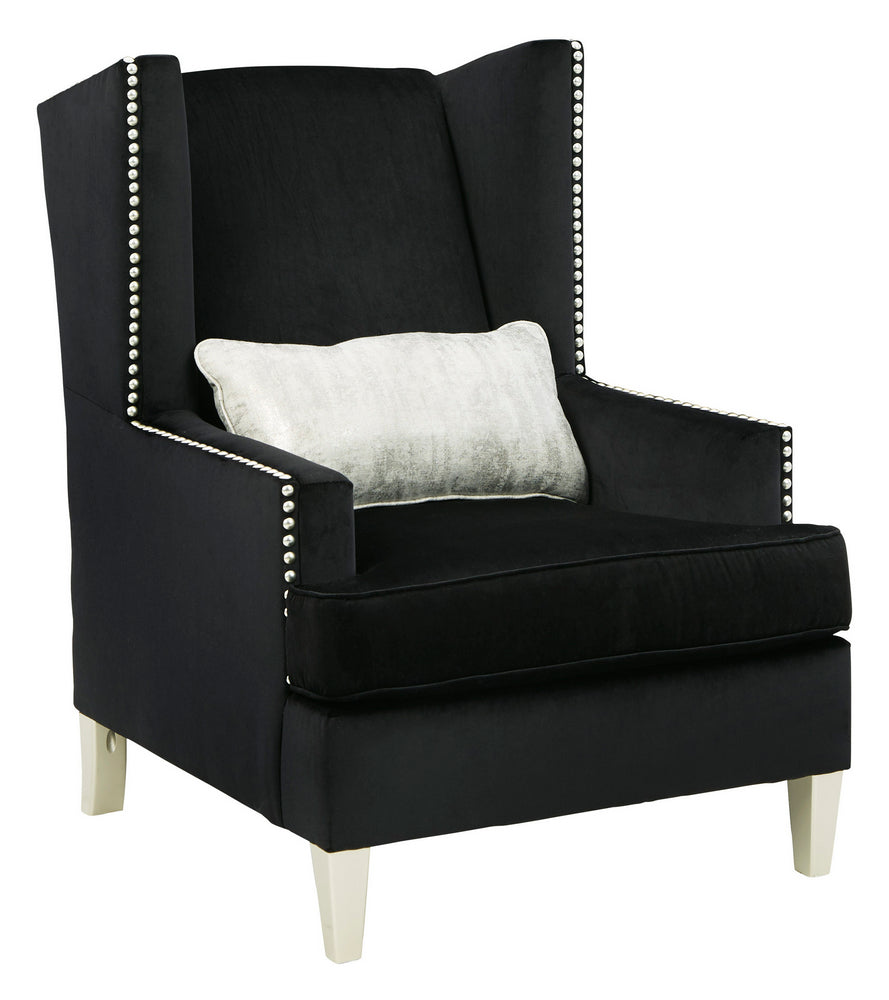 Harriotte Black Fabric Accent Chair