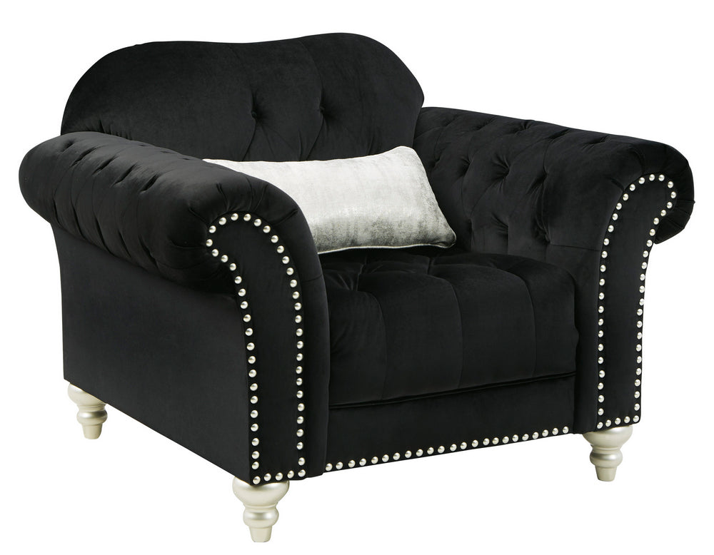 Harriotte Black Fabric Chair