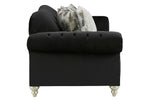 Harriotte Black Fabric Loveseat