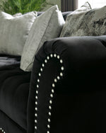 Harriotte Black Fabric Sofa