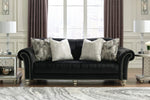 Harriotte Black Fabric Sofa