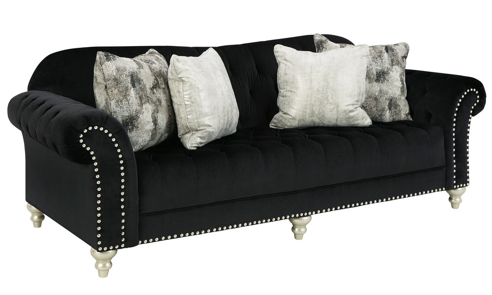 Harriotte Black Fabric Sofa